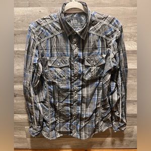 BKE Athletic Fit Men’s Medium Snap Button Down Flannel